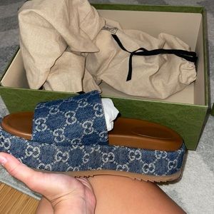 GUCCI DENIM PLATFORMS